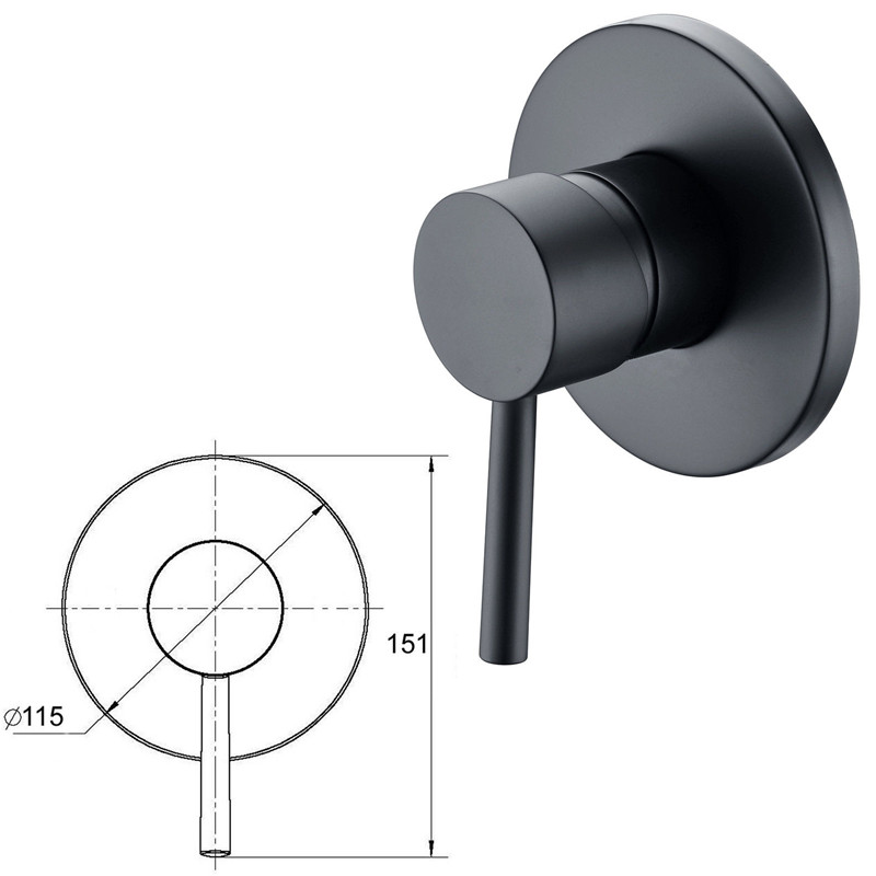 Avignon-Round-Matte-Black-Shower-Head-Single-Handl